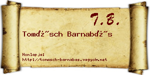 Tomásch Barnabás névjegykártya
